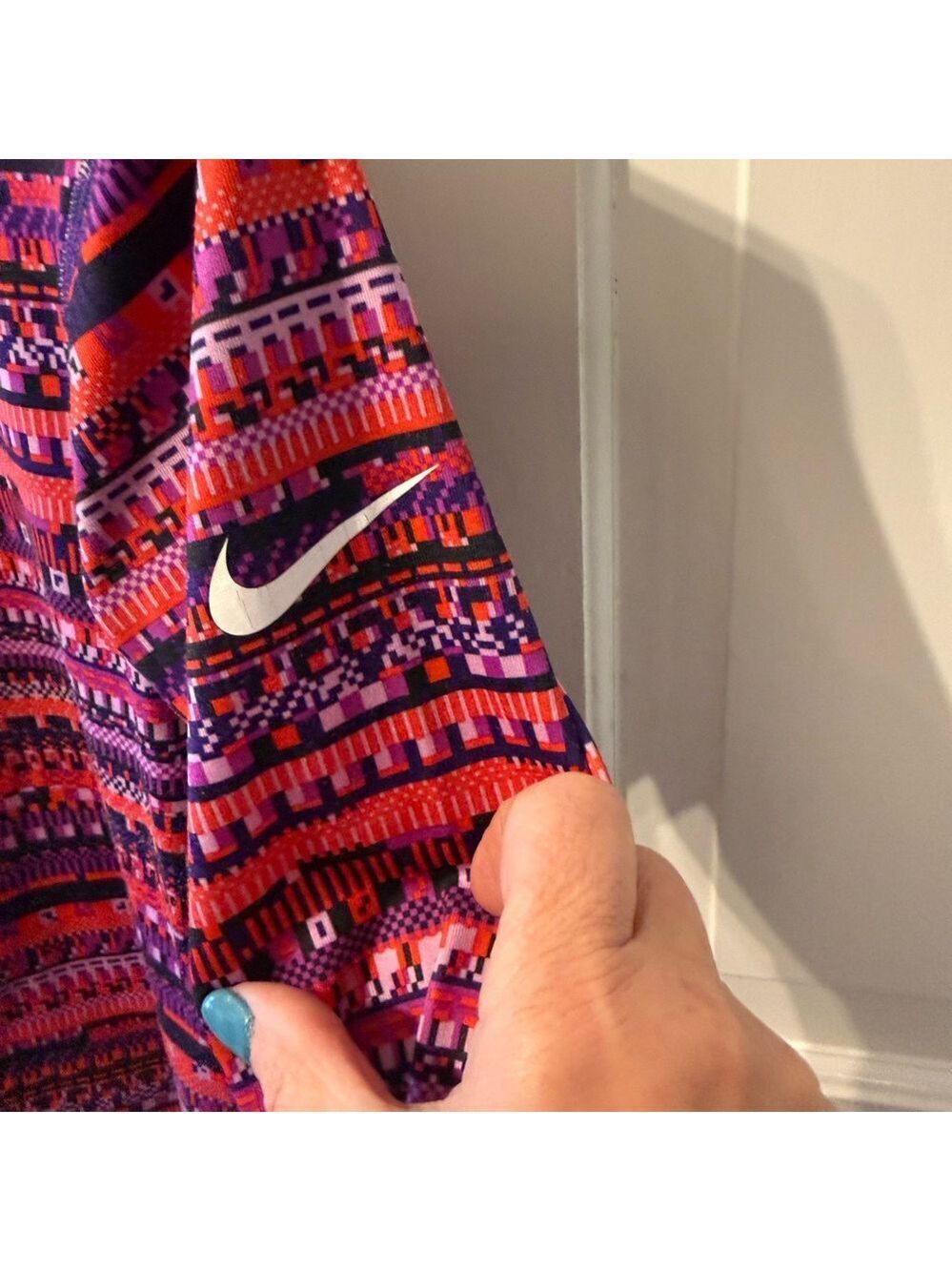 Nike Pro Dri-FIT Patterned Training Top - Pink, Red & Purple - Picture 2 of 6